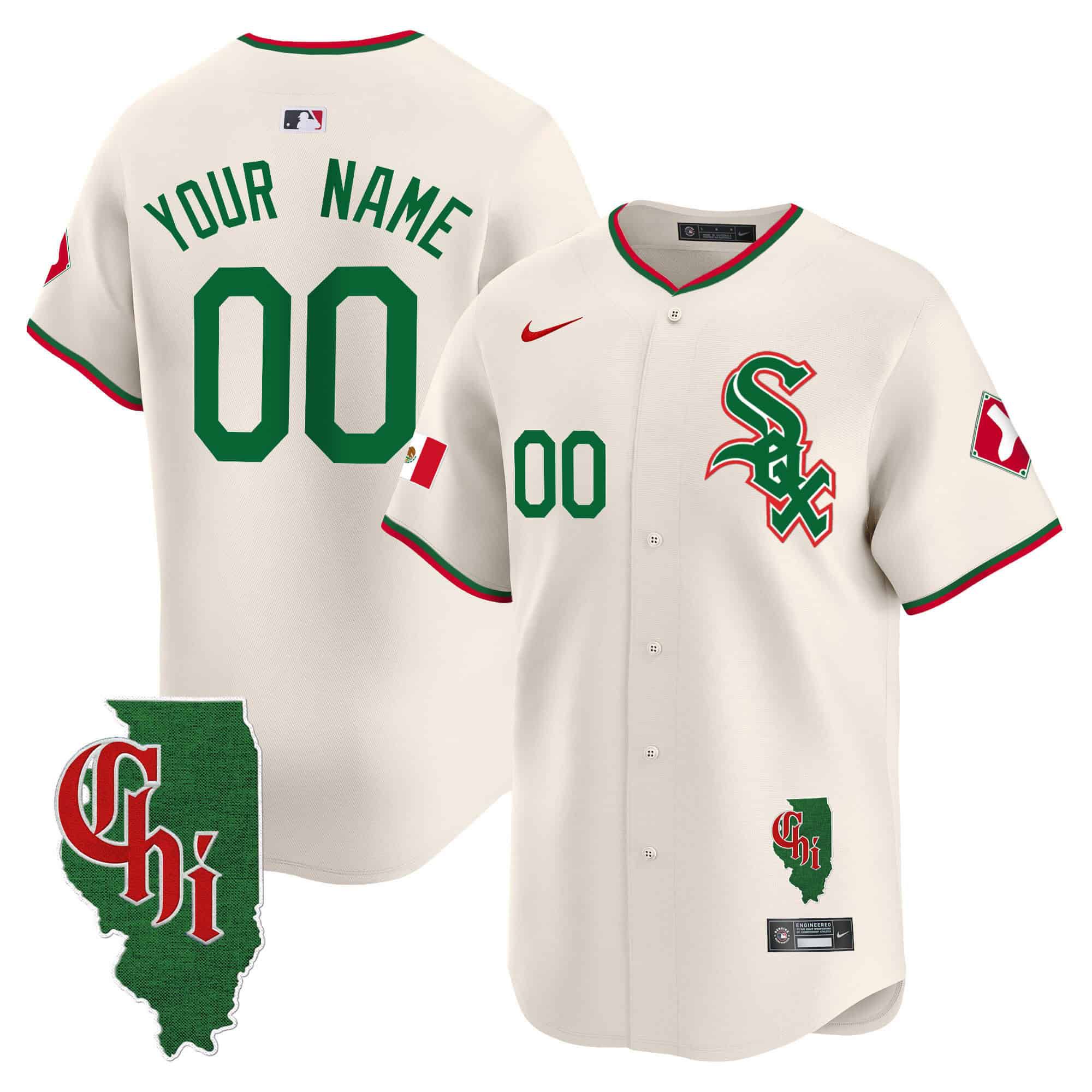 Men Chicago White Sox Cream 2024 Nike Mexico Vapor Premier Limited Custom MLB Jersey